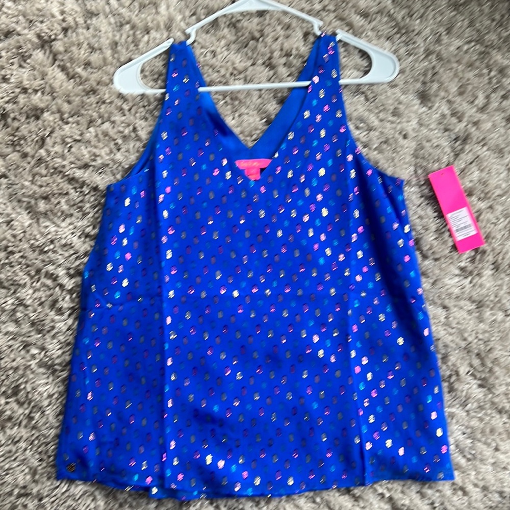 Lilly Pulitzer Florin Silk V-Neck S NWT